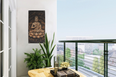 Tuinposter - Boeddha - Mantra - Meditatie - Spiritueel - Koper - Staand-thumbnail-3