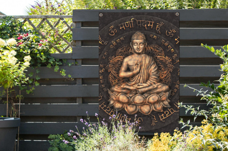 Tuinposter - Boeddha - Mantra - Meditatie - Spiritueel - Koper - Staand-thumbnail-2