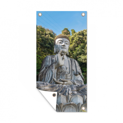 Tuinposter - Boeddha beelden - Jungle - Buddha - Spiritualiteit - Mediteren - Staand