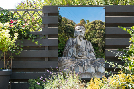 Tuinposter - Boeddha beelden - Jungle - Buddha - Spiritualiteit - Mediteren - Staand-2