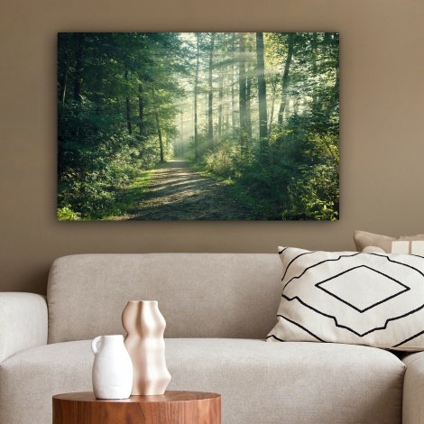 Canvas schilderij - Bos - Pad - Zon-2