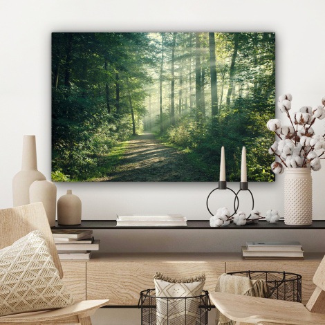 Canvas schilderij - Bos - Pad - Zon-3