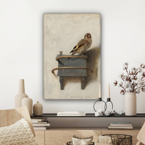 Leinwandbild - Der Stieglitz - Carel Fabritius-3