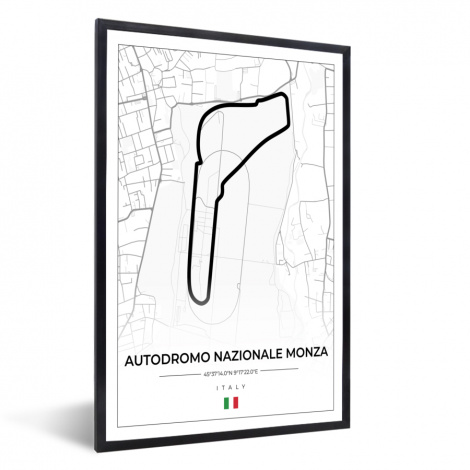 Poster Toile Circuit F1 De Monza | 50x75 Cm | Décoration Chambre, Bureau | Idée Cadeau Pour Fan De Course Automobile