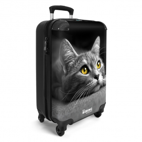Koffer - Zwart witte kat met gele ogen-2