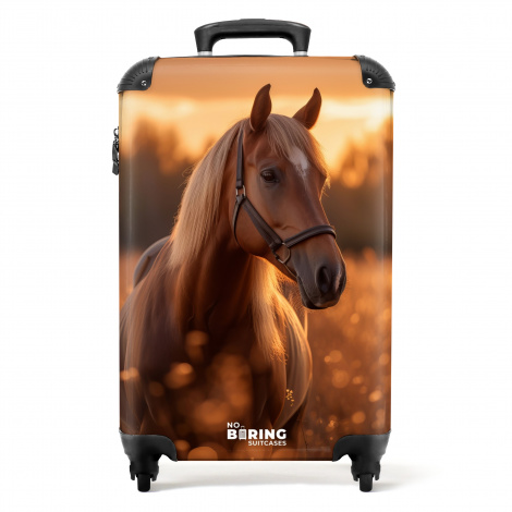 Koffer - Bruin paard in weiland