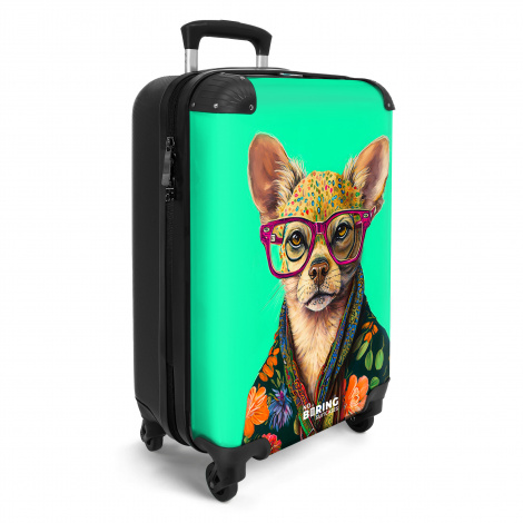 Koffer - Bril - Dier - Hond - Bloemen - Chihuahua-2