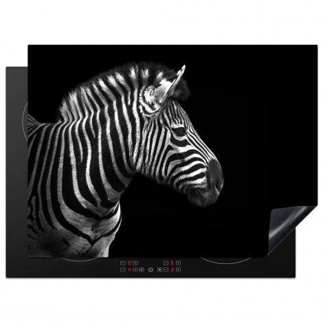 Inductiebeschermer - Zebra - Zwart - Wit - Portret - Dieren
