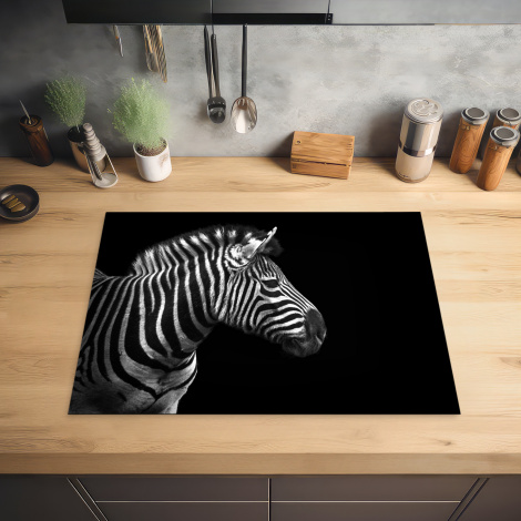 Herdabdeckplatte - Zebra - Schwarz - Weiß - Porträt - Tiere-2