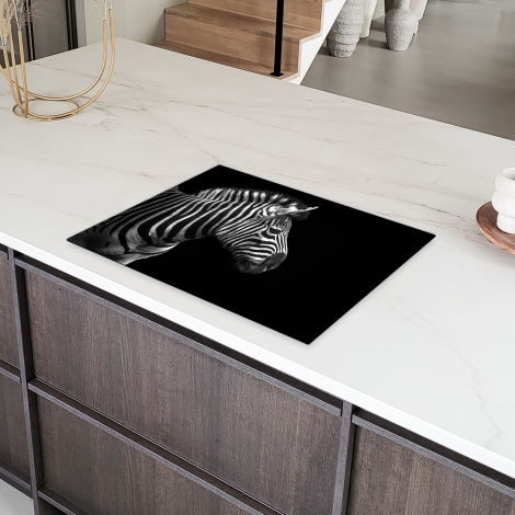 Herdabdeckplatte - Zebra - Schwarz - Weiß - Porträt - Tiere-6
