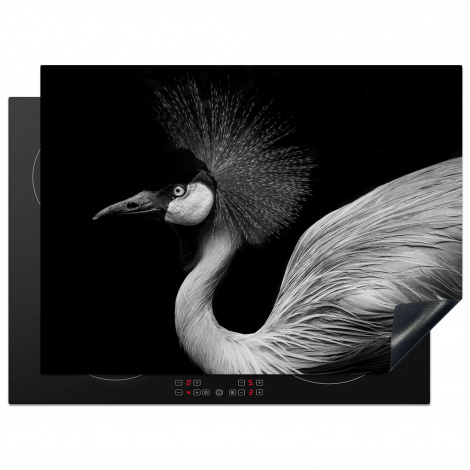 Herdabdeckplatte - Kranich - Schwarz - Weiß - Vogel - Tiere