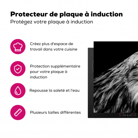 Protège-plaque à induction - Aigle - Portrait - Oiseaux de proie - Noir - Blanc - Oiseau-3