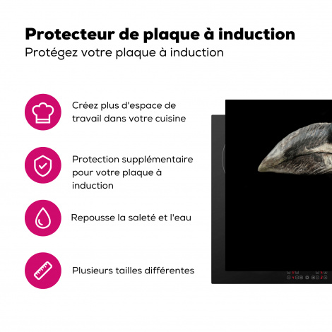 Protège-plaque à induction - Oiseau - Portrait - Calao - Noir - Animaux-3