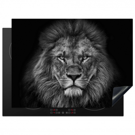 Protège-plaque à induction - Lion - Animaux - Noir - Blanc