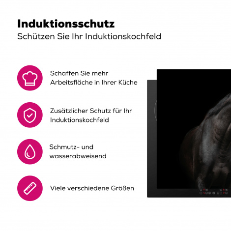 Herdabdeckplatte - Pferd - Tiere - Schwarz - Porträt-3