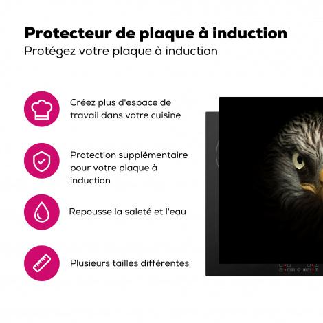 Protège-plaque à induction - Oiseau - Aigle - Oiseaux de proie - Œil - Bec - Lumière-3