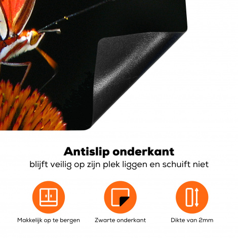 Inductiebeschermer - Vlinder - Bloemen - Insect - Portret - Zwart - Oranje-4