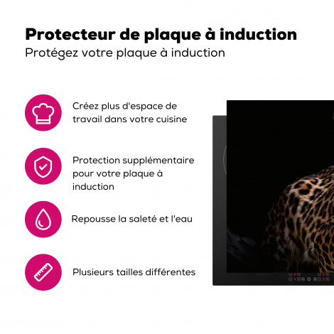 Protège-plaque à induction - Faune - Panthère - Portrait - Noir - Animaux-3