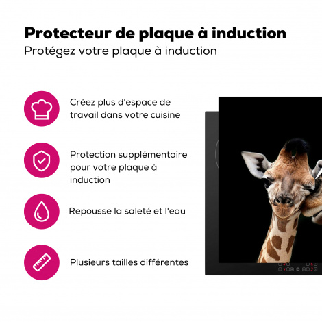Protège-plaque à induction - Girafe - Animaux - Noir - Portrait - Animaux-3