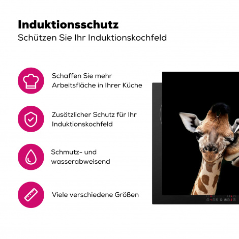 Herdabdeckplatte - Giraffe - Tiere - Schwarz - Porträt - Tiere-3