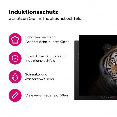 Herdabdeckplatte - Tiger - Wildtiere - Porträt - Schwarz - Tiere-3