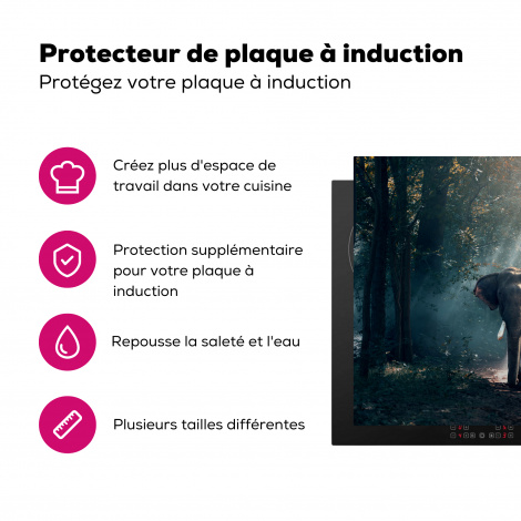 Protège-plaque à induction - Éléphant - Animaux - Lumière - Forêt - Nature - Faune sauvage-3