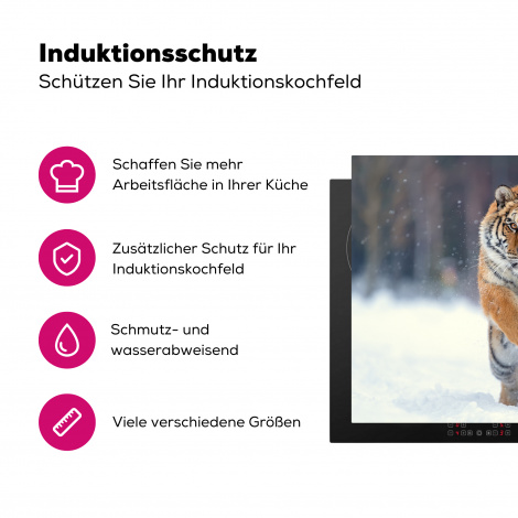 Herdabdeckplatte - Tiger - Landschaft - Schnee - Tiere-3