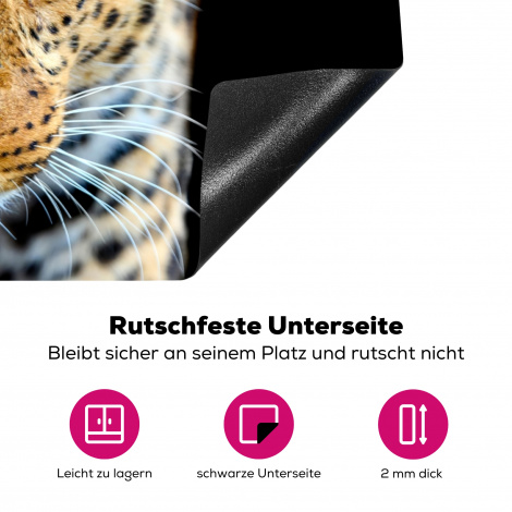 Herdabdeckplatte - Leopard - Tiere - Porträt - Wildtiere - Schwarz-4