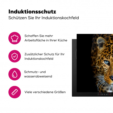 Herdabdeckplatte - Leopard - Tiere - Porträt - Wildtiere - Schwarz-3
