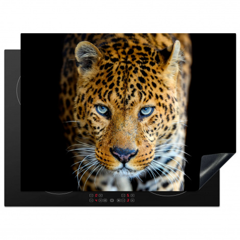 Inductiebeschermer - Luipaard - Dieren - Portret - Wilde dieren - Zwart