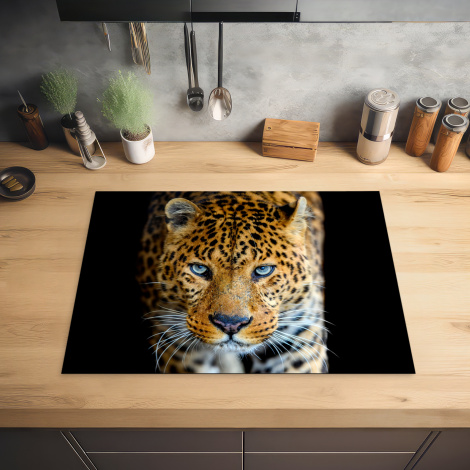 Herdabdeckplatte - Leopard - Tiere - Porträt - Wildtiere - Schwarz-2