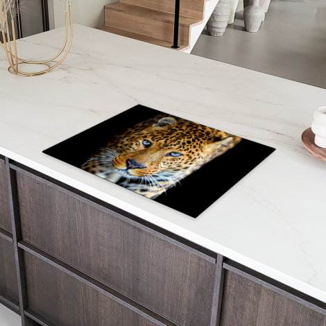 Herdabdeckplatte - Leopard - Tiere - Porträt - Wildtiere - Schwarz-6