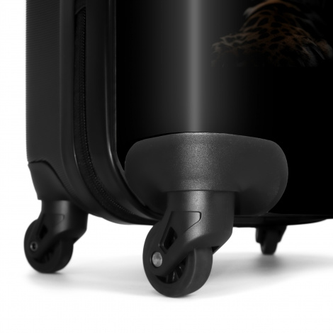 Koffer - Lichtbruine panterkop op zwarte achtergrond-6