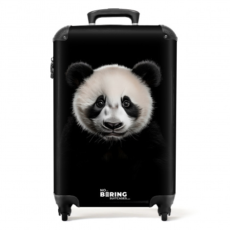 Koffer - Pandabeer portret op zwarte achtergrond