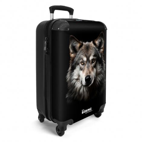 Koffer - Wolf portret tegen een zwarte achtergrond-2