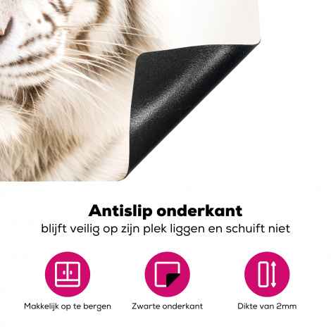 Inductiebeschermer - Tijger - Albino - Dieren - Portret - Wit-4