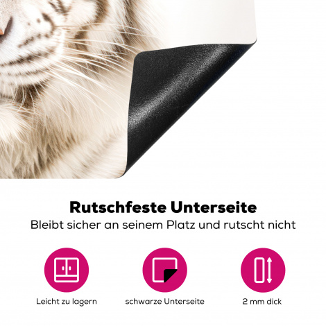 Herdabdeckplatte - Tiger - Albino - Tier - Porträt - Weiß-4