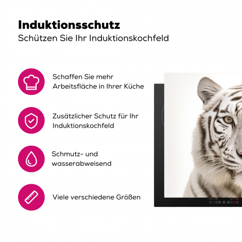 Herdabdeckplatte - Tiger - Albino - Tier - Porträt - Weiß-3