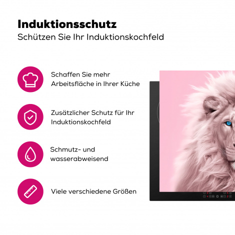 Herdabdeckplatte - Löwe - Albino - Wildtiere - Weiß - Rosa-3