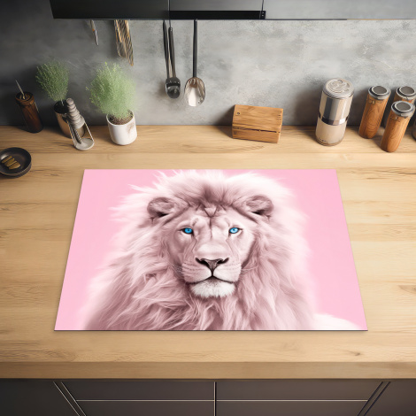 Inductiebeschermer - Leeuw - Albino - Wilde dieren - Wit - Roze-2