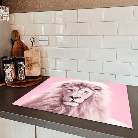 Inductiebeschermer - Leeuw - Albino - Wilde dieren - Wit - Roze-5