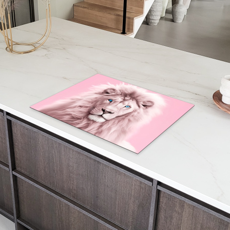 Inductiebeschermer - Leeuw - Albino - Wilde dieren - Wit - Roze-6