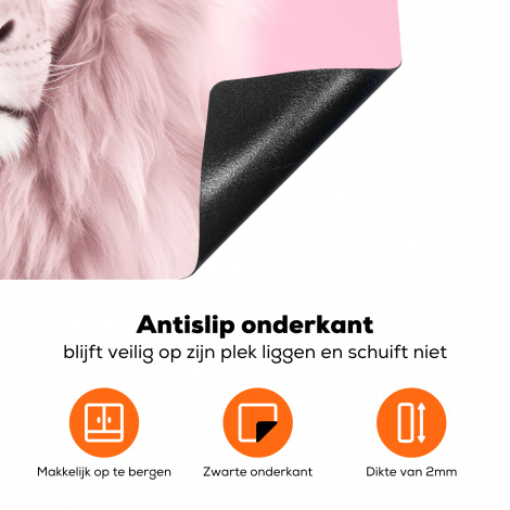 Inductiebeschermer - Leeuw - Albino - Wilde dieren - Wit - Roze-4