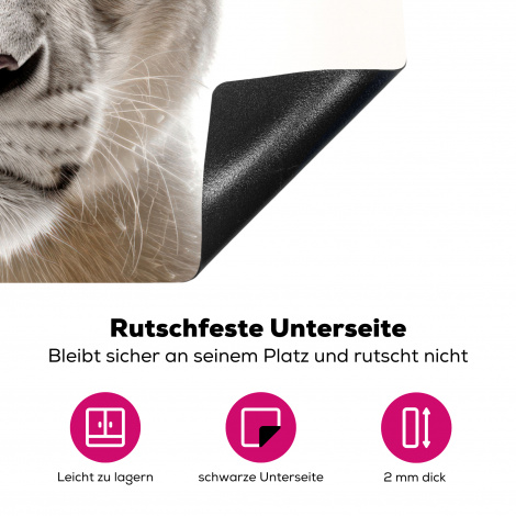Herdabdeckplatte - Löwe - Wildtiere - Porträt - Weiß-4