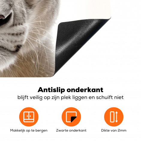 Inductiebeschermer - Leeuw - Wilde dieren - Portret - Wit-4