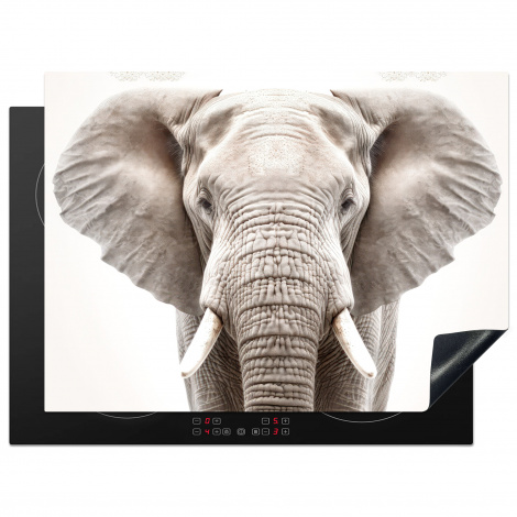 Inductiebeschermer - Olifant - Wilde dieren - Portret - Wit