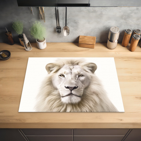 Inductiebeschermer - Leeuw - Dieren - Wit - Portret-2