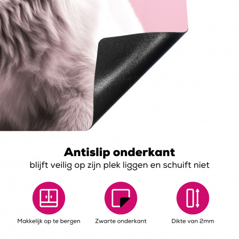 Inductiebeschermer - Beer - Portret - Roze - Dieren - Albino-4