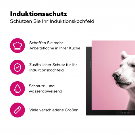 Herdabdeckplatte - Bär - Porträt - Rosa - Tiere - Albino-3