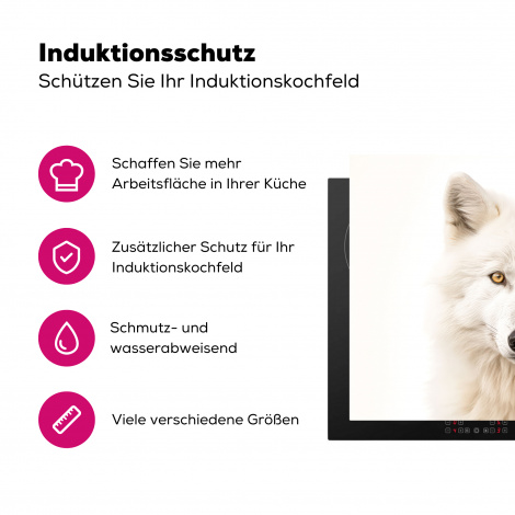 Herdabdeckplatte - Tiere - Wolf - Weiß - Porträt-3